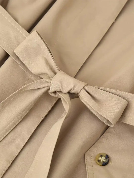 Gabardina para mujer, nuevo abrigo recortado con cinturón, solapa, top informal elegante para mujer 2025 MedSurgery Store For Digital Health