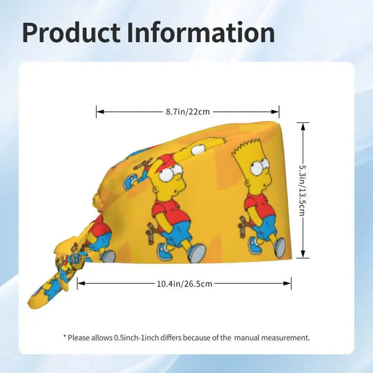 Gorro de trabajo ajustable personalizado con explosión cerebral, gorro quirúrgico de los Simpsons, gorro quirúrgico para enfermería, médico, cirujano, para Chef MedSurgery Store For Digital Health