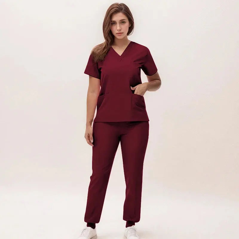 2025 nuevas uniformes de enfermera con cuello en V, pantalones para correr, conjuntos de ropa de trabajo quirúrgica, traje de enfermería para dentista, traje de médico de Hospital S21 MedSurgery Store For Digital Health