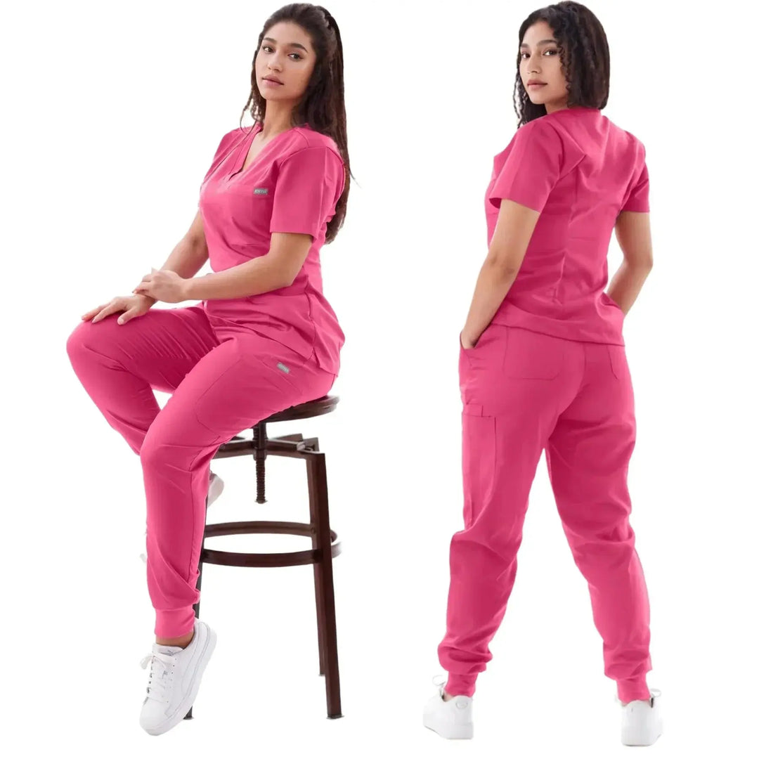 Traje de correr multicolor, conjunto de batas de enfermera, ropa clínica médica, uniformes para enfermería, camisetas de manga corta con cuello en V, pantalones de bolsillo MedSurgery Store For Digital Health
