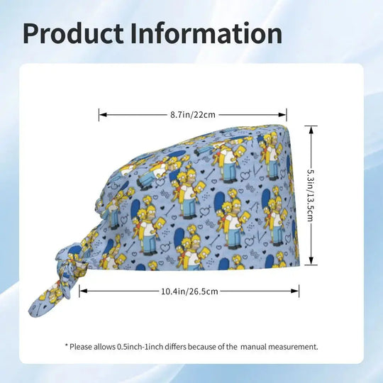 Gorro de trabajo ajustable personalizado con explosión cerebral, gorro quirúrgico de los Simpsons, gorro quirúrgico para enfermería, médico, cirujano, para Chef MedSurgery Store For Digital Health