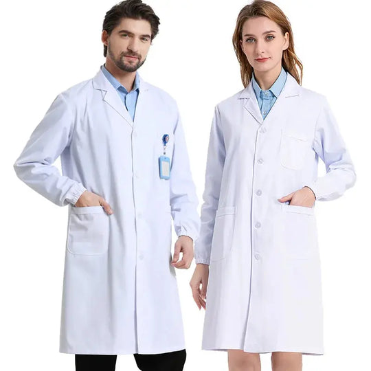 Bata médica blanca Unisex de algodón y poliéster, bata de laboratorio para científico, ropa de trabajo para médico, uniforme, bata de comida, bata de laboratorio, abrigo para hombre MedSurgery Store For Digital Health