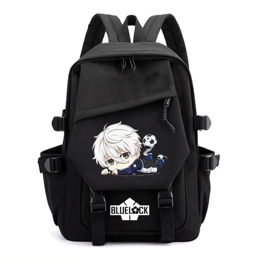 Mochila con cerradura azul de Anime, mochilas de viaje a la moda para hombres y mujeres, bolso escolar para deportes al aire libre MedSurgery Store For Digital Health