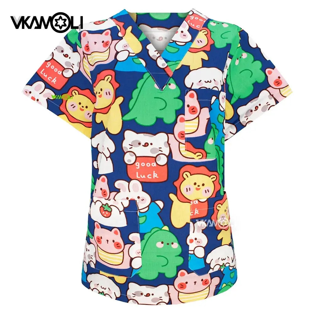 Uniforme de Spa para clínica de mascotas, ropa de trabajo para mujer, traje médico, tops exfoliantes, camisa exfoliante CJdropshipping