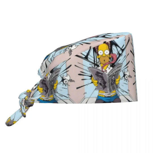 Gorro de trabajo ajustable personalizado con explosión cerebral, gorro quirúrgico de los Simpsons, gorro quirúrgico para enfermería, médico, cirujano, para Chef MedSurgery Store For Digital Health