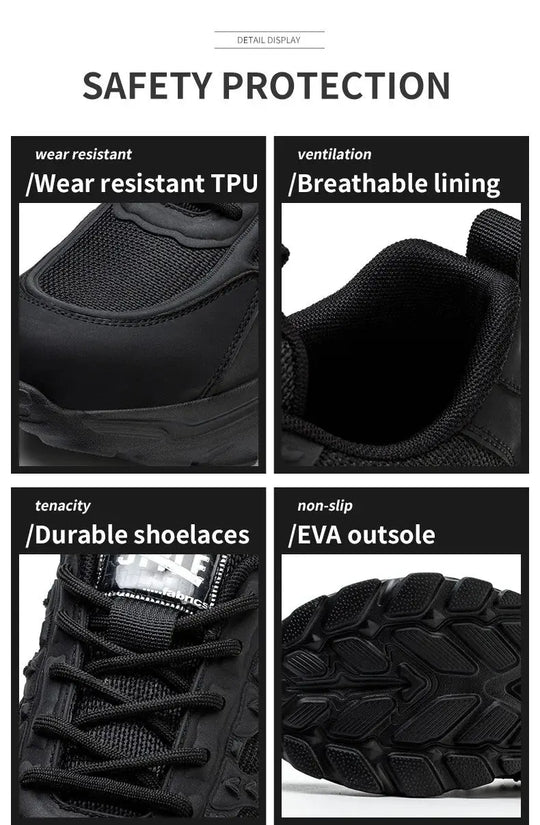 Zapatos de seguridad blancos para hombres y mujeres, antigolpes, antiperforación, aislamiento, 6kv, resistente al desgaste, negro, blanco, transpirable, ligero MedSurgery Store For Digital Health