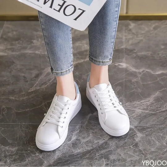 Zapatos blancos nuevos para mujer, Zapatos planos transpirables a la moda, Zapatos informales de cuero con cordones, zapatillas cómodas y versátiles para mujer MedSurgery Store For Digital Health