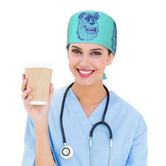 Gorro de trabajo ajustable personalizado con dibujos animados de la Universidad de Monsters, gorro quirúrgico para hombres y mujeres, gorro quirúrgico para enfermería, médico y cirujano MedSurgery Store For Digital Health