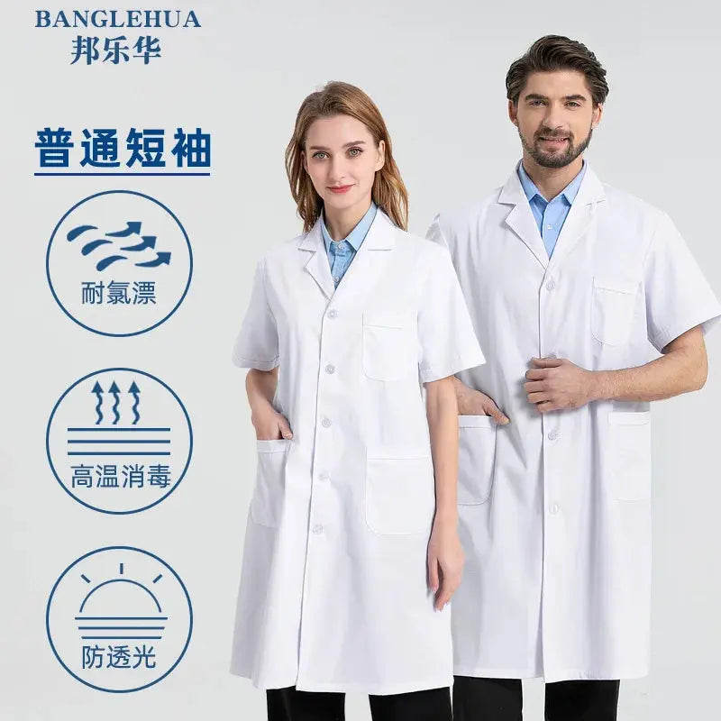 Bata médica blanca Unisex de algodón y poliéster, bata de laboratorio para científico, ropa de trabajo para médico, uniforme, bata de comida, bata de laboratorio, abrigo para hombre MedSurgery Store For Digital Health