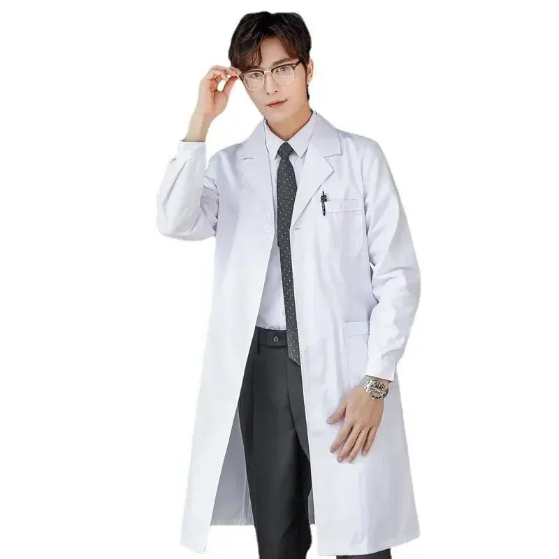 Mono de enfermera, abrigo blanco, uniforme de médico de manga larga para mujer, bata de laboratorio de médico de manga corta para hombre, química universitaria de laboratorio MedSurgery Store For Digital Health