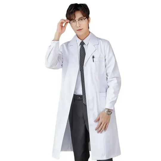 Mono de enfermera, abrigo blanco, uniforme de médico de manga larga para mujer, bata de laboratorio de médico de manga corta para hombre, química universitaria de laboratorio MedSurgery Store For Digital Health