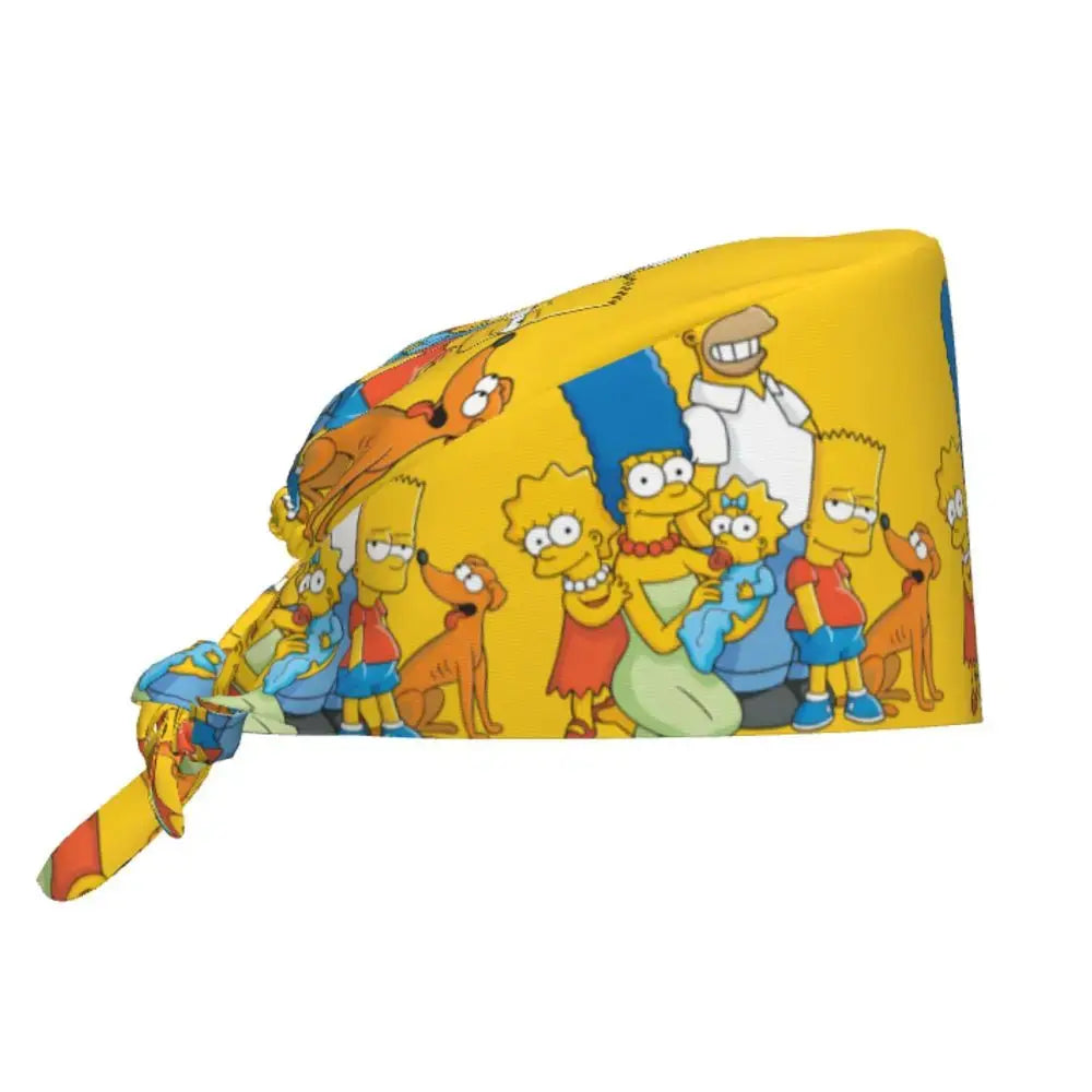 Personalizado The Simpsons Cartoon personal médico Scrubs Hat hombres mujeres médico enfermería gorro quirúrgico Scrub Caps MedSurgery Store For Digital Health