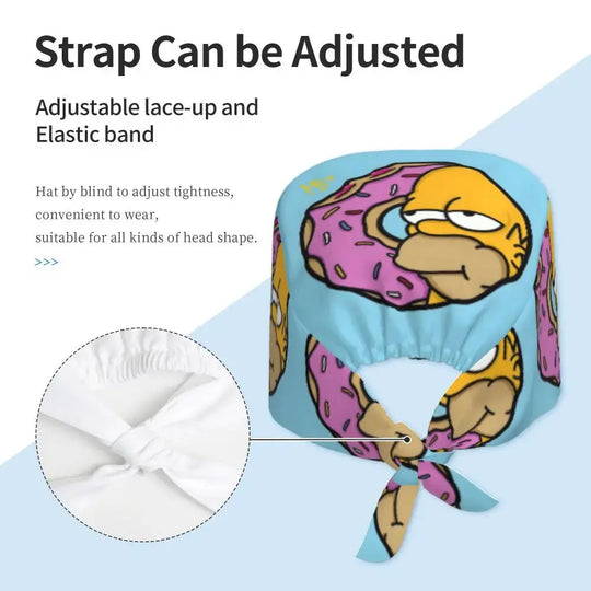 Personalizado The Simpsons Cartoon personal médico Scrubs Hat hombres mujeres médico enfermería gorro quirúrgico Scrub Caps MedSurgery Store For Digital Health