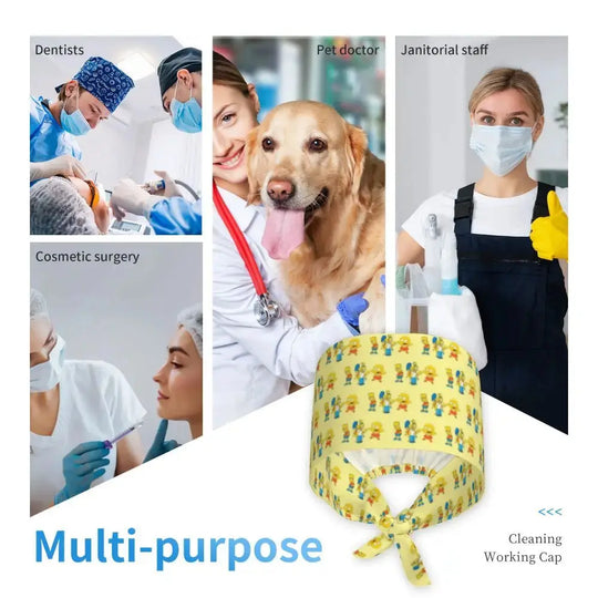 Personalizado The Simpsons Cartoon personal médico Scrubs Hat hombres mujeres médico enfermería gorro quirúrgico Scrub Caps MedSurgery Store For Digital Health
