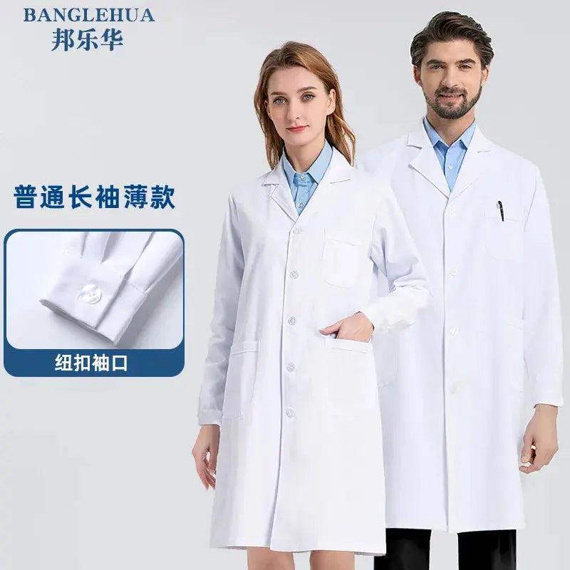 Bata médica blanca Unisex de algodón y poliéster, bata de laboratorio para científico, ropa de trabajo para médico, uniforme, bata de comida, bata de laboratorio, abrigo para hombre MedSurgery Store For Digital Health