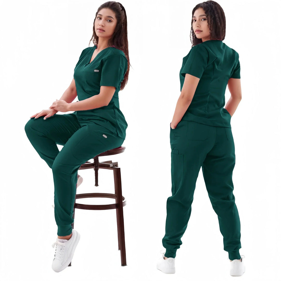 Traje de correr multicolor, conjunto de batas de enfermera, ropa clínica médica, uniformes para enfermería, camisetas de manga corta con cuello en V, pantalones de bolsillo MedSurgery Store For Digital Health