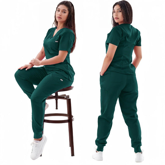 Traje de correr multicolor, conjunto de batas de enfermera, ropa clínica médica, uniformes para enfermería, camisetas de manga corta con cuello en V, pantalones de bolsillo MedSurgery Store For Digital Health