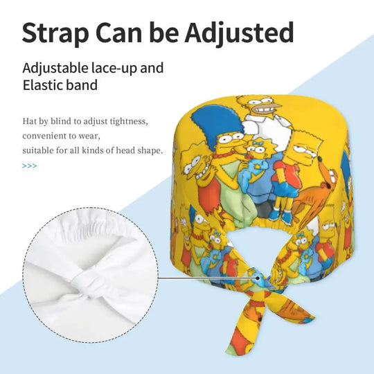 Personalizado The Simpsons Cartoon personal médico Scrubs Hat hombres mujeres médico enfermería gorro quirúrgico Scrub Caps MedSurgery Store For Digital Health