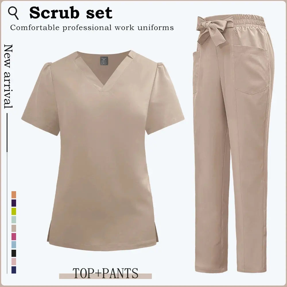 Ropa de trabajo clínica de manga corta, uniformes médicos para mujer, uniformes de médico de Hospital, traje exfoliante para clínica Dental, accesorios para enfermeras CJdropshipping