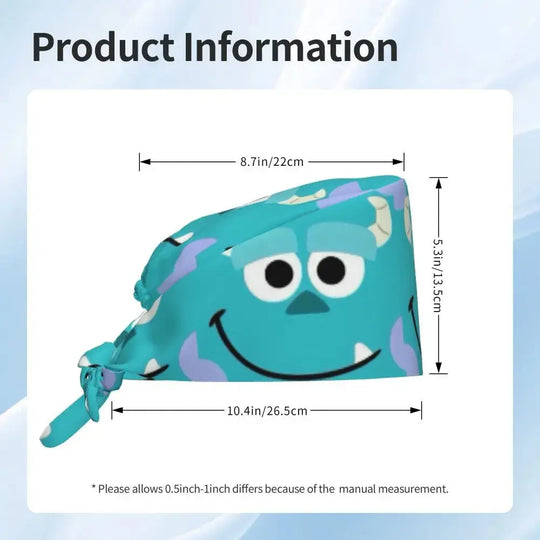Gorro de trabajo ajustable personalizado con dibujos animados de la Universidad de Monsters, gorro quirúrgico para hombres y mujeres, gorro quirúrgico para enfermería, médico y cirujano MedSurgery Store For Digital Health