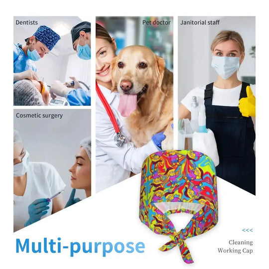 Personalizado The Simpsons Cartoon personal médico Scrubs Hat hombres mujeres médico enfermería gorro quirúrgico Scrub Caps MedSurgery Store For Digital Health