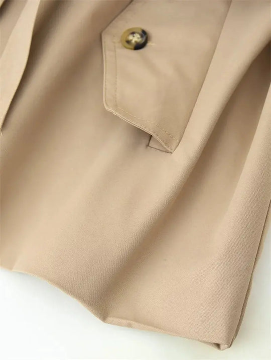 Gabardina para mujer, nuevo abrigo recortado con cinturón, solapa, top informal elegante para mujer 2025 MedSurgery Store For Digital Health