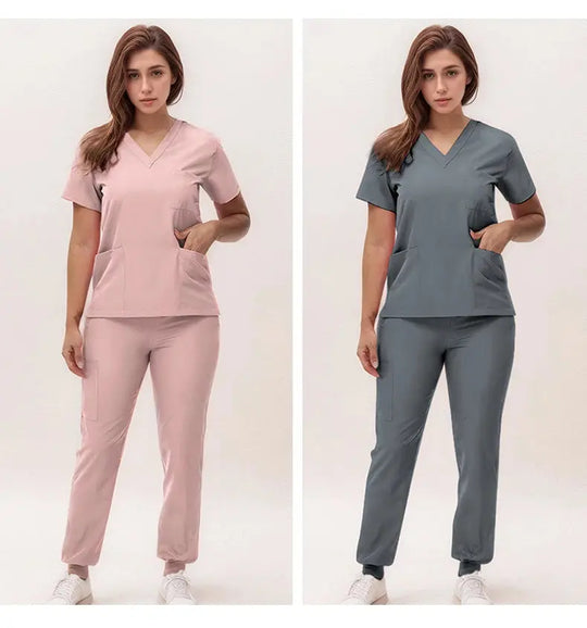 2025 nuevas uniformes de enfermera con cuello en V, pantalones para correr, conjuntos de ropa de trabajo quirúrgica, traje de enfermería para dentista, traje de médico de Hospital S21 MedSurgery Store For Digital Health
