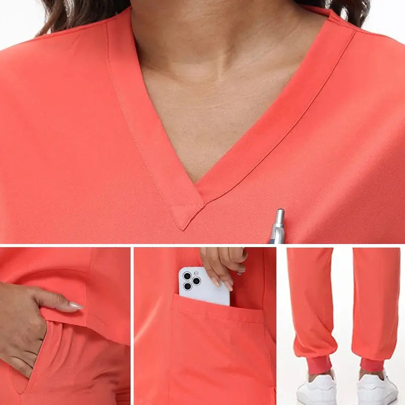 2025 nuevas uniformes de enfermera con cuello en V, pantalones para correr, conjuntos de ropa de trabajo quirúrgica, traje de enfermería para dentista, traje de médico de Hospital S21 MedSurgery Store For Digital Health