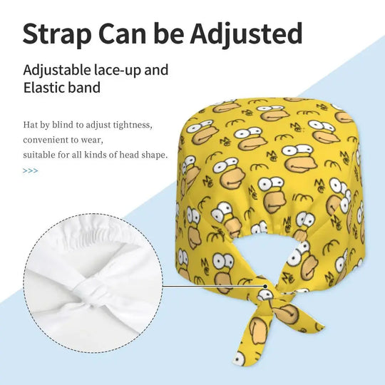 Personalizado The Simpsons Cartoon personal médico Scrubs Hat hombres mujeres médico enfermería gorro quirúrgico Scrub Caps MedSurgery Store For Digital Health