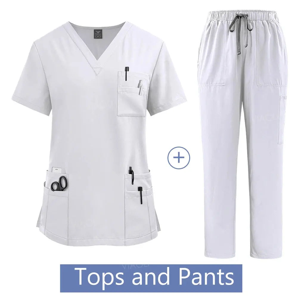 Uniforme médico para mujer, conjunto de batas de trabajo para Hospital, venta al por mayor, uniformes de enfermería, ropa de trabajo para clínica de farmacia y cuidado de la salud CJdropshipping