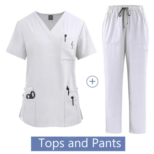 Uniforme médico para mujer, conjunto de batas de trabajo para Hospital, venta al por mayor, uniformes de enfermería, ropa de trabajo para clínica de farmacia y cuidado de la salud CJdropshipping
