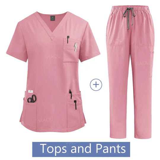 Uniforme médico para mujer, conjunto de batas de trabajo para Hospital, venta al por mayor, uniformes de enfermería, ropa de trabajo para clínica de farmacia y cuidado de la salud CJdropshipping