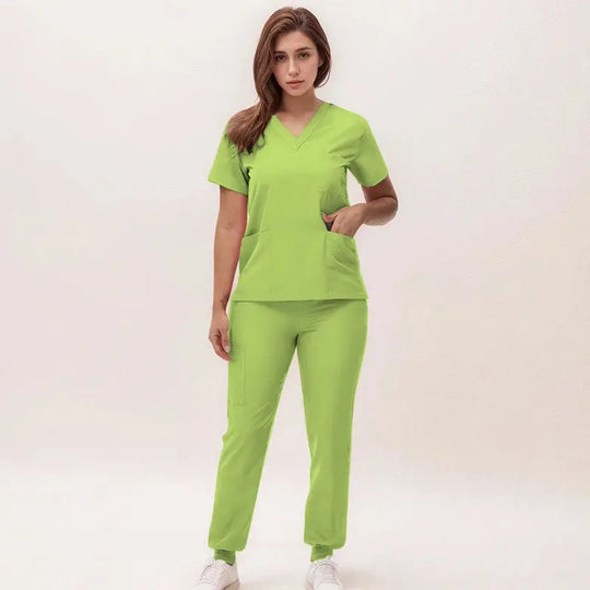 2025 nuevas uniformes de enfermera con cuello en V, pantalones para correr, conjuntos de ropa de trabajo quirúrgica, traje de enfermería para dentista, traje de médico de Hospital S21 MedSurgery Store For Digital Health