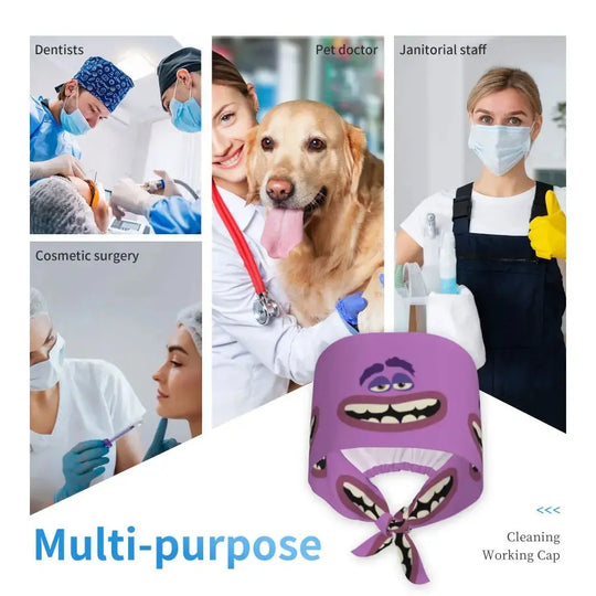 Gorro de trabajo ajustable personalizado con dibujos animados de la Universidad de Monsters, gorro quirúrgico para hombres y mujeres, gorro quirúrgico para enfermería, médico y cirujano MedSurgery Store For Digital Health