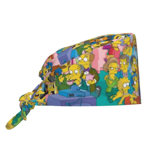 Personalizado The Simpsons Cartoon personal médico Scrubs Hat hombres mujeres médico enfermería gorro quirúrgico Scrub Caps MedSurgery Store For Digital Health