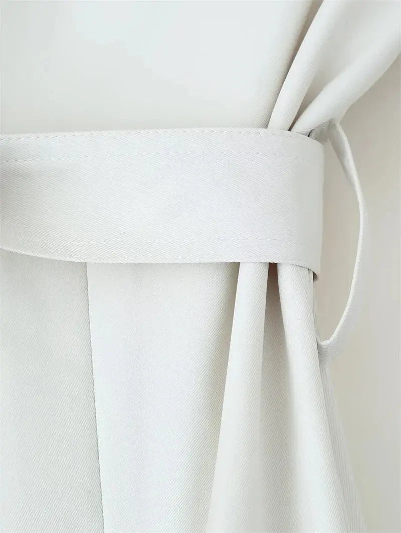 Gabardina para mujer, nuevo abrigo recortado con cinturón, solapa, top informal elegante para mujer 2025 MedSurgery Store For Digital Health