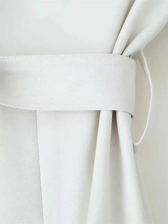 Gabardina para mujer, nuevo abrigo recortado con cinturón, solapa, top informal elegante para mujer 2025 MedSurgery Store For Digital Health