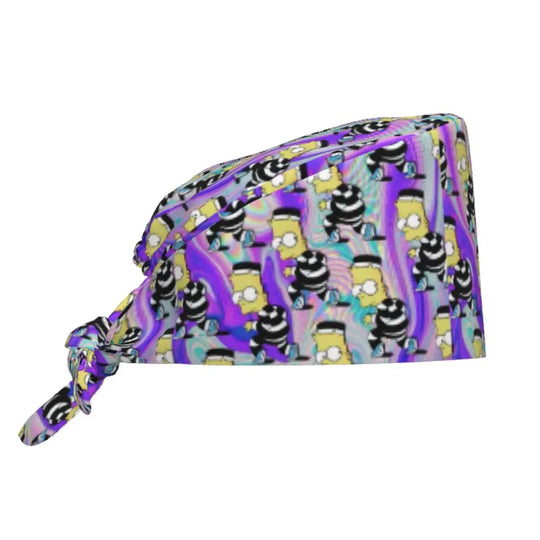 Gorro de trabajo ajustable personalizado con explosión cerebral, gorro quirúrgico de los Simpsons, gorro quirúrgico para enfermería, médico, cirujano, para Chef MedSurgery Store For Digital Health