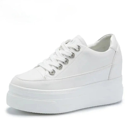 chaussures ete femme  espadrille femme basket femme compensé Zapatillas de deporte informales para mujer, zapatos blancos transpirables y cómodos con tacones de 8CM, plataforma de aumento de altura, Otoño, 2022 MedSurgery Store For Digital Health