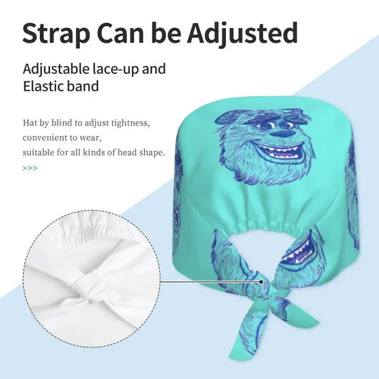 Gorro de trabajo ajustable personalizado con dibujos animados de la Universidad de Monsters, gorro quirúrgico para hombres y mujeres, gorro quirúrgico para enfermería, médico y cirujano MedSurgery Store For Digital Health