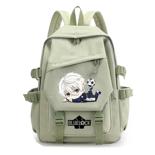 Mochila con cerradura azul de Anime, mochilas de viaje a la moda para hombres y mujeres, bolso escolar para deportes al aire libre MedSurgery Store For Digital Health