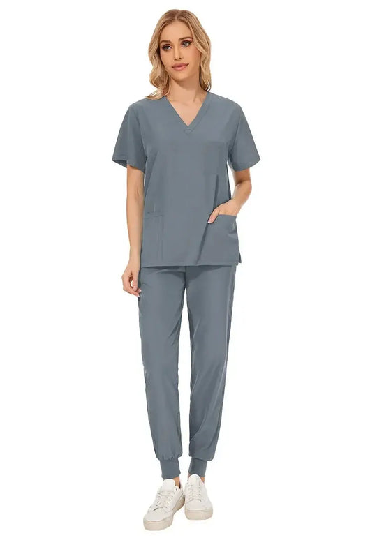 Uniforme médico ajustado para mujer, conjuntos de batas, accesorios de enfermería, batas de cirugía hospitalaria, clínica Dental, salón de belleza, ropa de trabajo CJdropshipping