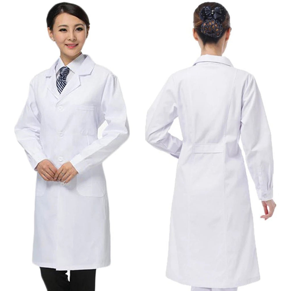 Fashion Long Sleeves Scrubs Lab Coat Hospital Short Sleeve Nurse Doctor Dress Long Sleeve Medical Uniforms White Jacket Unisex