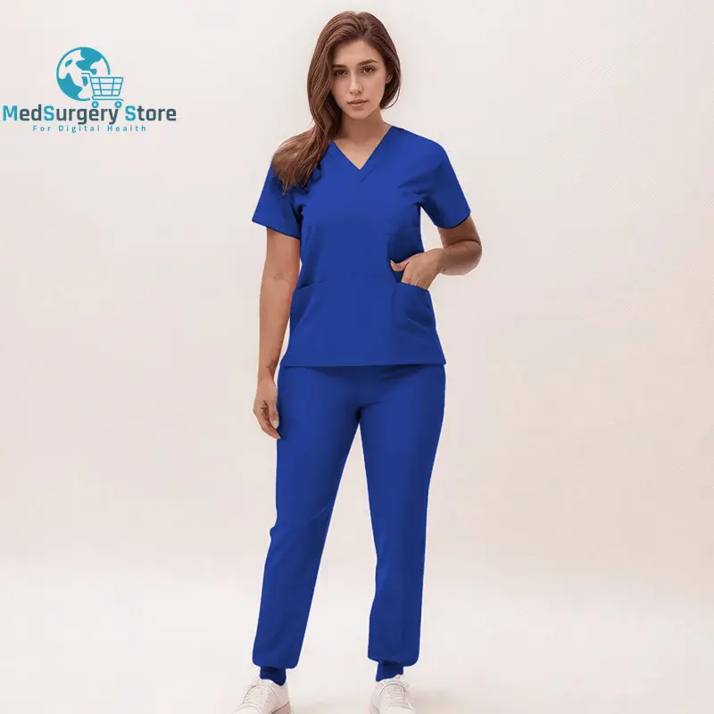 2025 New Nurse Uniforms V-Neck Top Jogger Pants Scrub Sets Surgical Workwear Dentist Nursing Suit Hospital Doctor Outfit S21