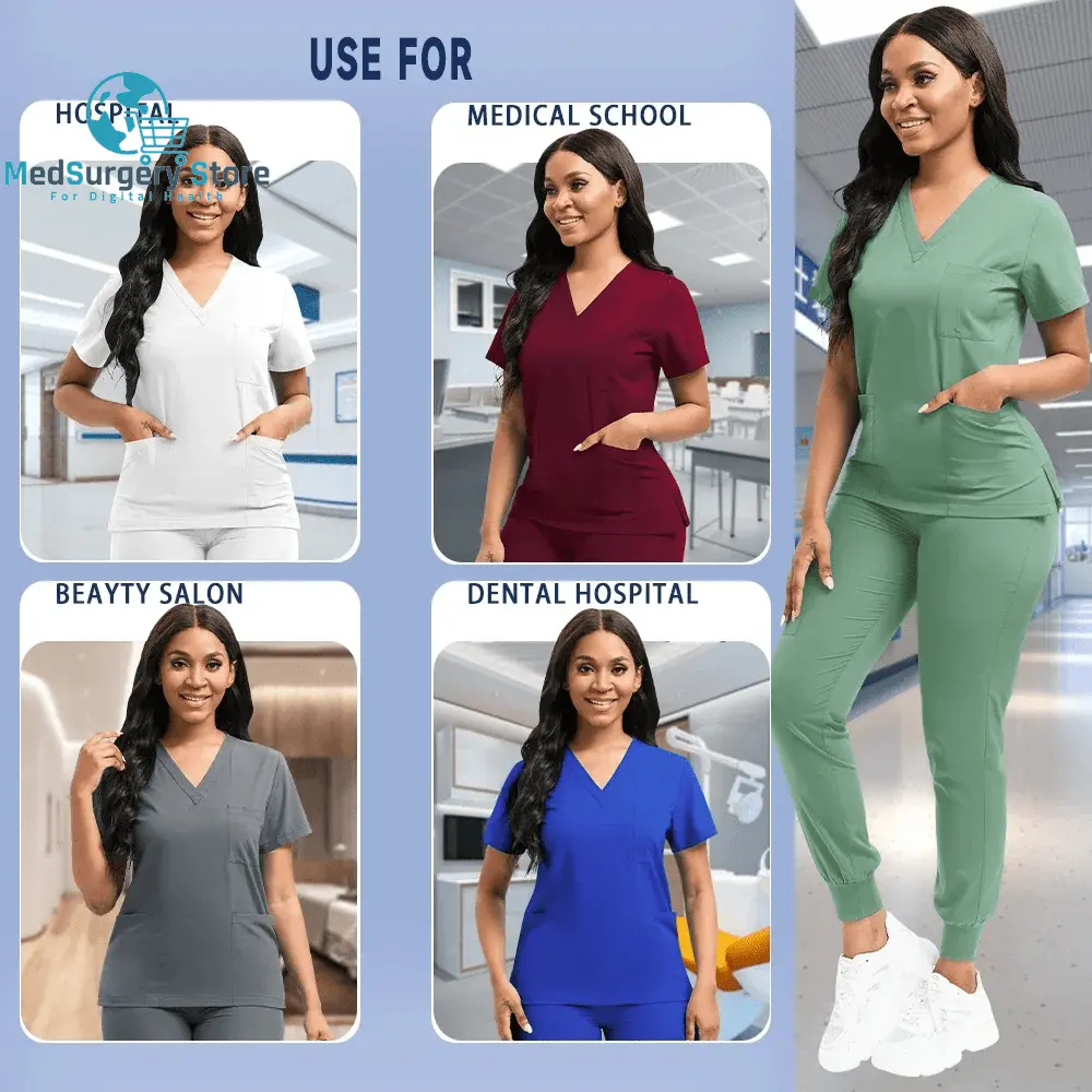 Wholesale Jogger Suit Doctor Nurse Scrubs Set Hospital Medical Surgical Uniforms Multicolor Women Wear Scrub Suit Doctor Uniform