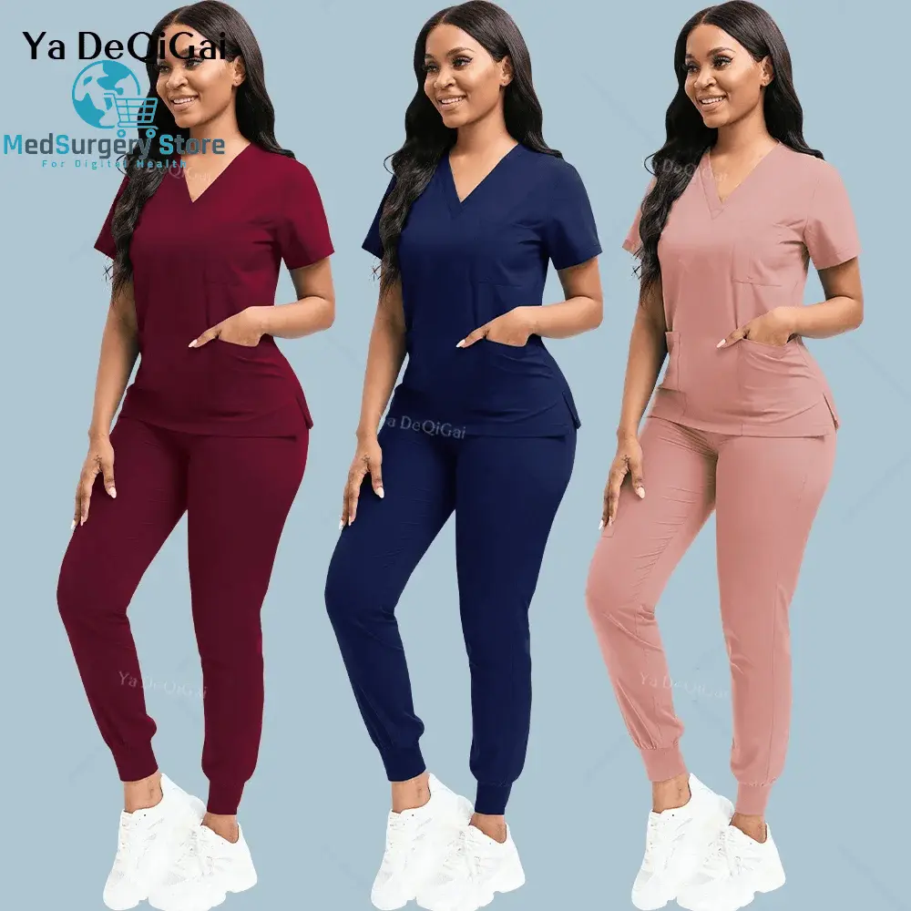 Wholesale Jogger Suit Doctor Nurse Scrubs Set Hospital Medical Surgical Uniforms Multicolor Women Wear Scrub Suit Doctor Uniform