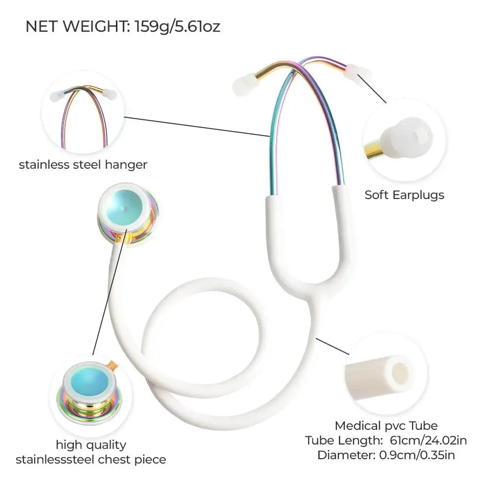 Estetoscopio médico de doble cara, profesional - Equipo médico.Equipo médicodsers - fulfillment - serviceMedSurgery Store For Digital Health1005009192649741 - White - Rainbow - United StatesWhite - RainbowEstados UnidosEstetoscopio médico de doble cara, profesional - Equipo médico.