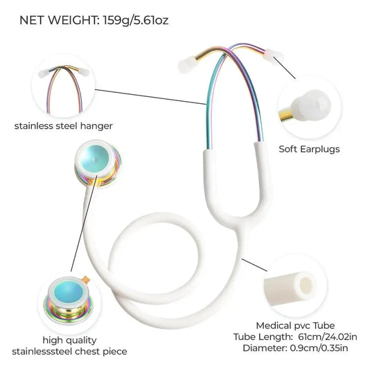 Estetoscopio médico de doble cara, profesional - Equipo médico.Equipo médicodsers - fulfillment - serviceMedSurgery Store For Digital Health1005009192649741 - White - Rainbow - United StatesWhite - RainbowEstados UnidosEstetoscopio médico de doble cara, profesional - Equipo médico.