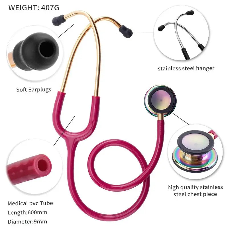 Estetoscopio médico de doble cara, profesional - Equipo médico.Equipo médicodsers - fulfillment - serviceMedSurgery Store For Digital Health1005009192649741 - Rose Red - Gold - United StatesRose Red - GoldEstados UnidosEstetoscopio médico de doble cara, profesional - Equipo médico.