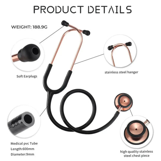 Estetoscopio médico de doble cara, profesional - Equipo médico.Equipo médicodsers - fulfillment - serviceMedSurgery Store For Digital Health1005009192649741 - Black - Rose Gold - United StatesBlack - Rose GoldEstados UnidosEstetoscopio médico de doble cara, profesional - Equipo médico.
